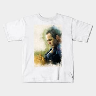 Garry Kasparov ✪ The Legend ✪  Aesthetic Watercolor Portrait of a chess master Kids T-Shirt